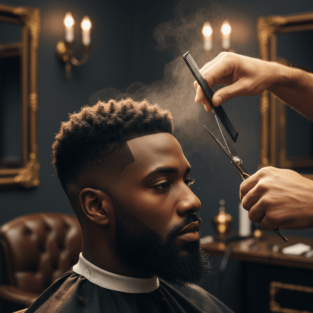 Barber professionnel au travail ST. GEORGE Yaoundé